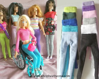 Leggings long pants for Barbie fashion dolls - 11 colors - 4 sizes - Collection Basics