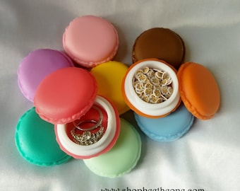 Mini Boîte de rangement Macaron parisien - 9 Coloris - pour cosmétique, bijoux,perles...