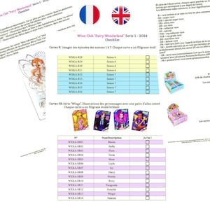 Winx Club "Fairy Wonderland" Cartes TCG - Checklist à télécharger et imprimer FR/EN - série 1