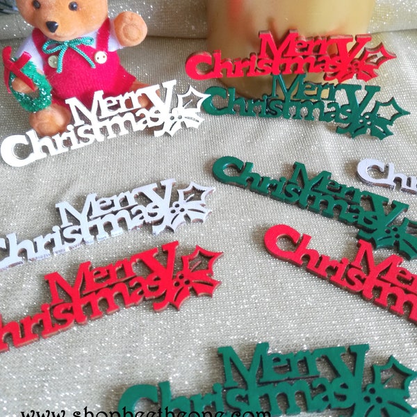 Embellissement de Noël " Merry Christmas" en bois