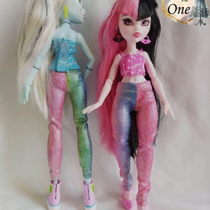 Holographic Print 7/8 or Long Leggings Tights for M High G3 Dolls - 2 Sizes - Rainbow -- Basics Collection