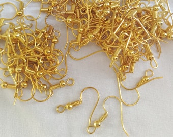 Lot of 15 pairs of Earrings Base Settings Hook Findings - Yellow gold - 20 mm