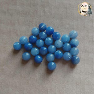 Kavel van 10 ronde natuurlijke blauwe aventurijnkralen - Klasse A - 6 mm