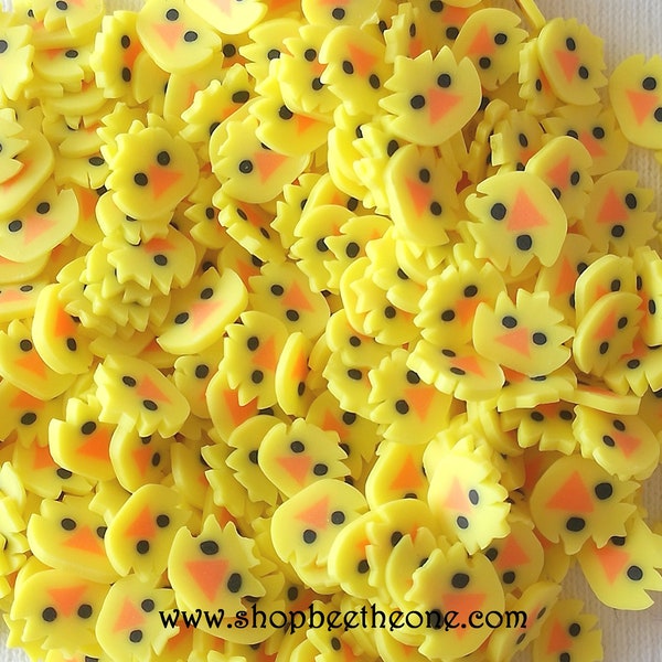 3 g (+/- 165 pieces) of Fimo Polymer Clay Fimo Slices - Chick or duck - for nail art, jewelry, decoration, scrapbooking...