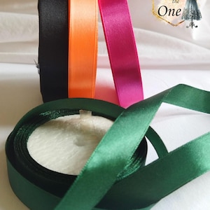 Pack of 5 meters of satin ribbon - 15/16 mm - single-sided - 4 colors - for weddings, decoration, customization, sewing, scrapbooking...