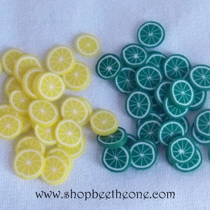 3 g (+/- 210 pezzi) di fette di argilla polimerica Fimo - Giallo o verde limone - per nail art, gioielli, decorazioni, scrapbooking...