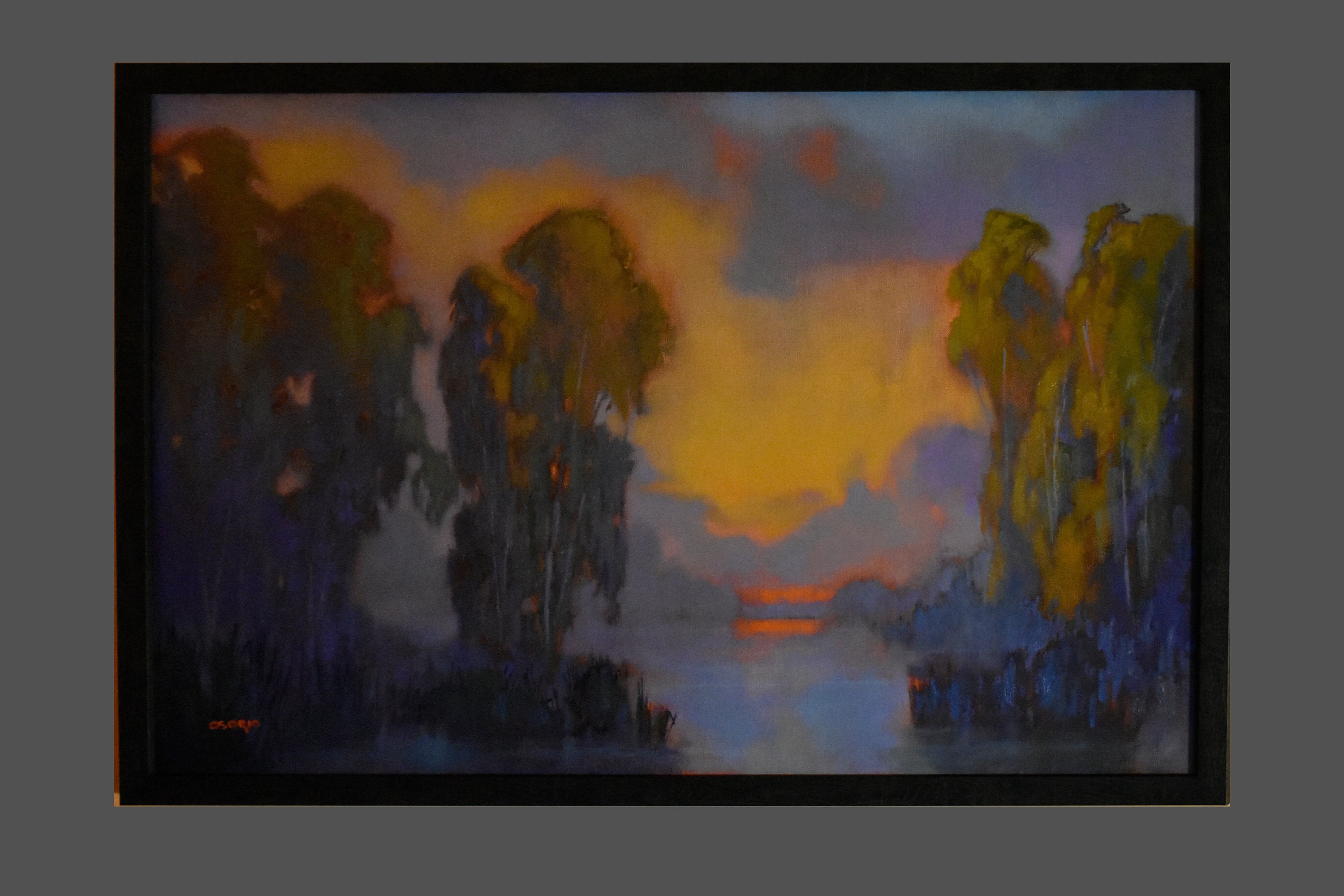 California Eucalyptus Tonalist  Landscape.    Original   Oil Painting by James Osorio .