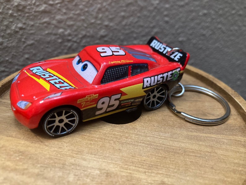 Disney CARS Lightning Mcqueen Keychain Etsy