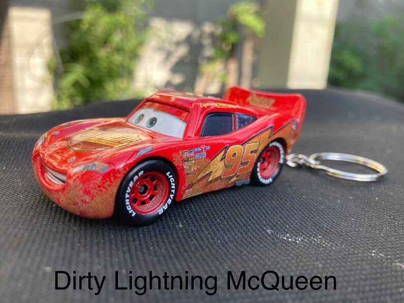 Disney CARS Lightning Mcqueen Keychain Etsy