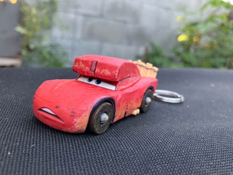 Disney CARS Lightning Mcqueen Keychain Etsy