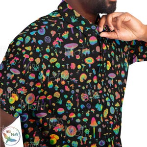 Fungi Kingdom Button-Up Shirt ~ Original, Natural or Psychedelic ~ Nature-Inspired Mushroom Pattern Shirt
