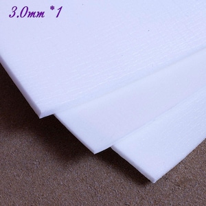 May include: Close-up of several white foam sheets, stacked at an angle. The sheets are a bright white color and appear to be 3.0mm thick. The text "3.0mm * 1" is in the upper left corner.
