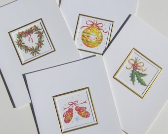 Christmas Cards Foil Embossed  Die Cut Greeting Cards Variety Pack of 4 by Audrey Ascenzo
