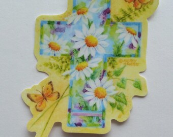 Daisy Cross Sticker Die Cut