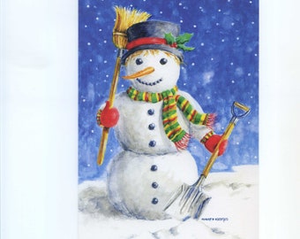 Christmas Snowman Wishing Joys of the Season Boxed Christmas Greeting Cards 5x7 Set of 10