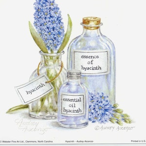 To complete this piece, a hyacinth tag hangs around the neck of the vase, and that says it all.