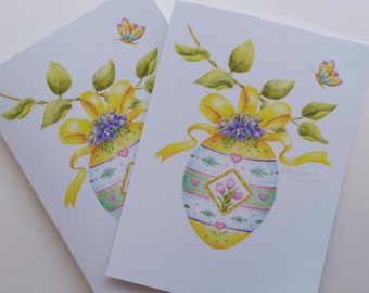 Painted Easter Egg on Branch Blessings in Spring Greeting Cards Boxed Easter Cards Set of 10 Easter Greeting Cards 5x7