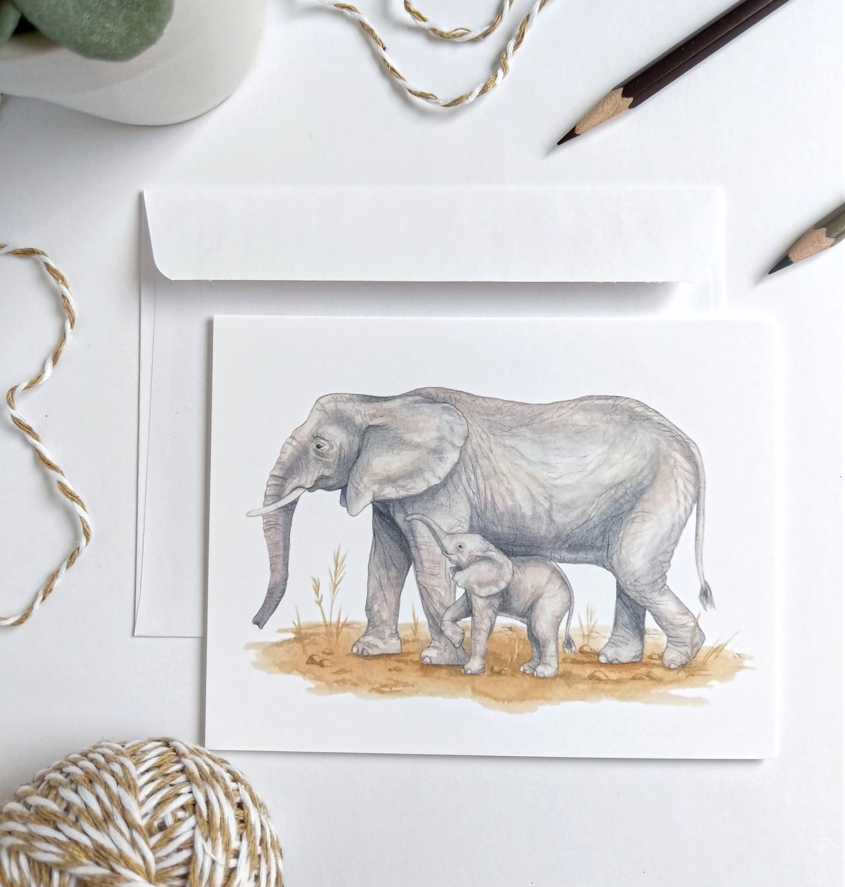 Elephant Print Greeting Card Elephant Print Greeting Card