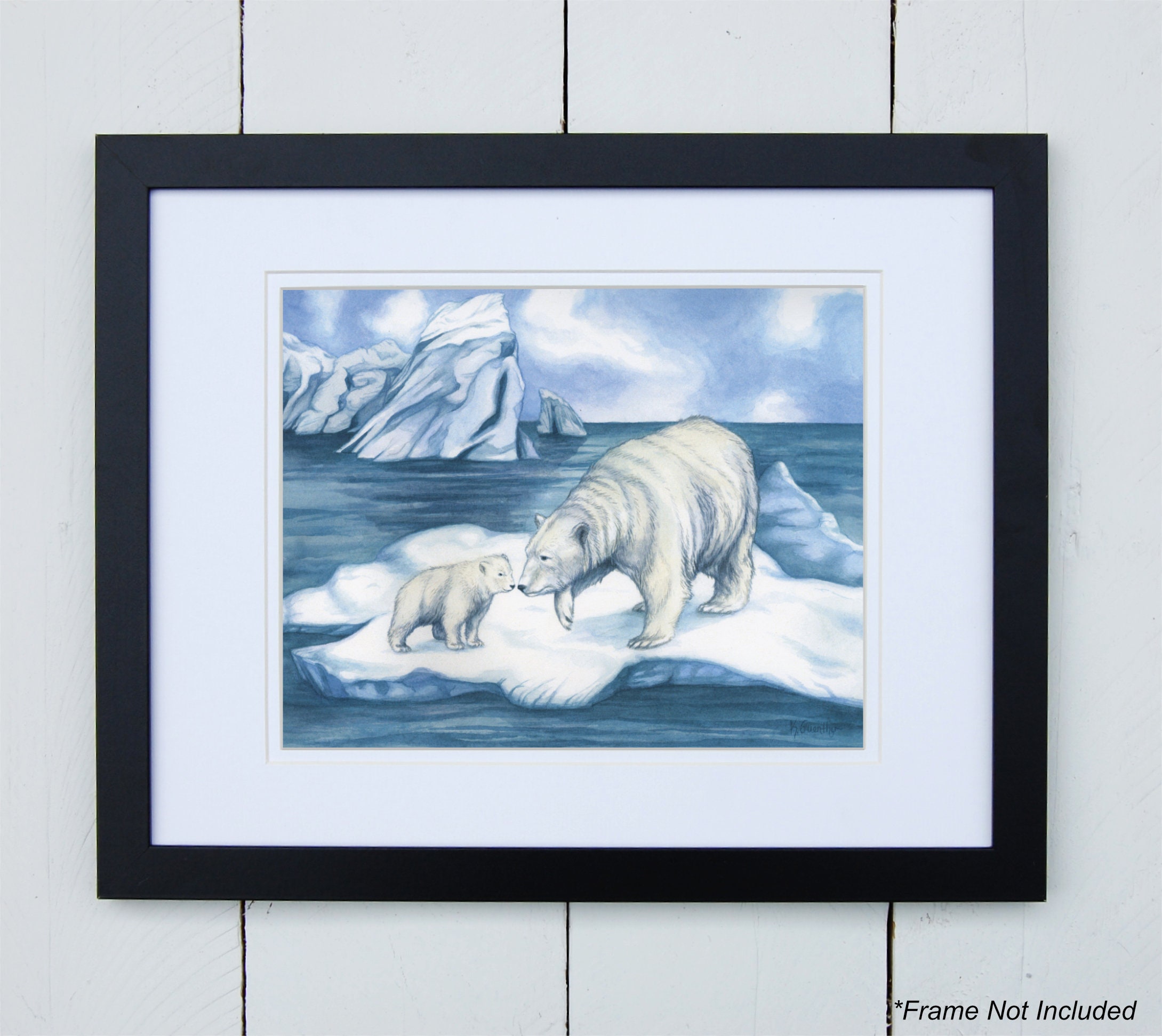 Polar Bear Art Print Polar Bear Art Baby Bear Art Print - Etsy