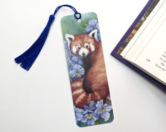 Red Panda Bookmark Printed Bookmark with Tassel