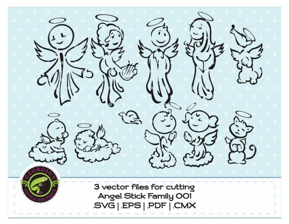 Download Digital Cut File Angel Stick Family svg eps pdf cmx | Etsy