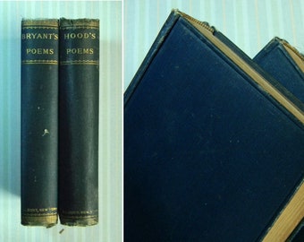 Late 19th Century 2 Volume Collection of Poems of Bryant and Hood - A.L. Burt, Publisher, New York