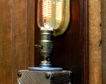 Amazing Custom Wall Mounted Steampunk Lamp. A Curiosity Shopper Crew Original Wall Sconce Steampunk Lighting. Super Easy-To-Mount Style!