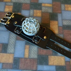 Stunning Atompunk Apocalypse Wrist Cuff Watch. Custom Leather & Vintage Metal Wide Steampunk Style Wrist Watch