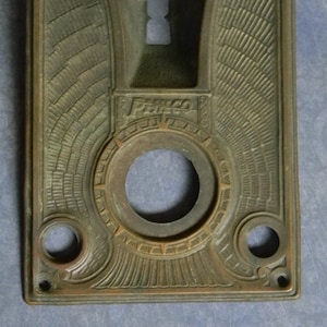 Antique Art Deco Style Brass Radio Faceplate Cover for Receiver Dial - Mfg. Philco - Very Good Condition - Orig. Unpolished Brass - 1930&#39;s?