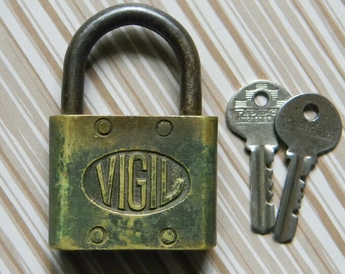 Vigilant Brawn in This Vintage Brass Padlock and Key - 