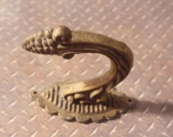 Splendid Antique Victorian Brass Curtain Tie Back Wall Hook. Elegant Style. Only 1 Available. Wow!