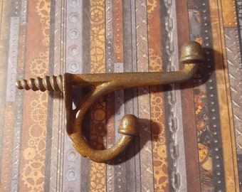 Splendid Antique Victorian Copper Coated Steel Screw-In Wall Hook. Elegant Style. Only 1 Available. Wow!