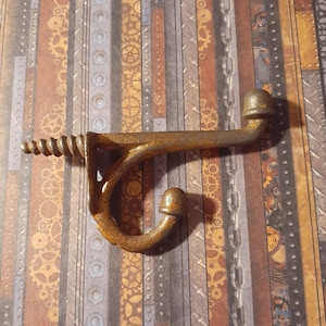 Splendid Antique Victorian Copper Coated Steel Screw-In Wall Hook. Elegant Style. Only 1 Available. Wow!