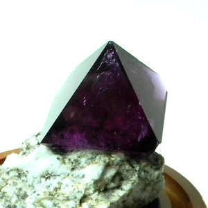 Mesmerizing Chrome Alum Crystal. Does Not Exist In Nature. Unique Grade A Crystal Specimen on Matrix in Glass & Wood Display Dome.