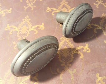 Elegant Steel Antique Victorian Door Knob Set. Late 1800's to Early 1900's Origin. Rare Hardware Knobs.