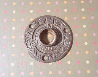 Beautiful Vintage Victorian Door Knob Rosette Back-Plates. Cast Steel. 2 Available. Sold Individually. For Crafting & Restorations.