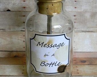 Droll Message in a Bottle - 16GB USB Flash Memory Stick Thumb Drive in Large Antique Style Bottle - Great Gift Idea - Send Photos & Notes