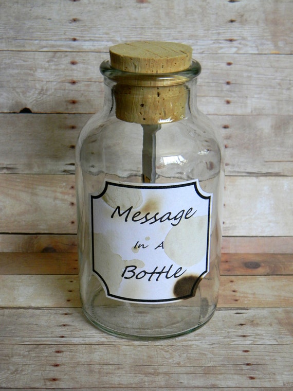 Droll Message in a Bottle - 16GB USB Flash Memory Stick Thumb Drive in Large Antique Style Bottle - Great Gift Idea - Send Photos & Notes