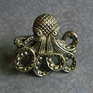 Cast Iron Octopus Knob - Kraken Door Knob - Cast Octopus Cabinet Knob or Drawer Knob for Bureau - Nautical Style Knob