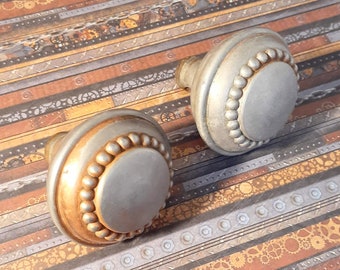 Elegant Steel Antique Victorian Door Knob Set. Late 1800's to Early 1900's Origin. Rare Hardware Knobs.