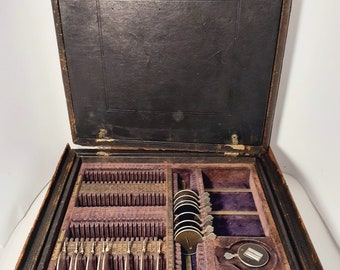 Curious Antique Optometrist's Fitting Kit with 60 Trial Lenses and Fitted Wood Case. Very rare. Wow!