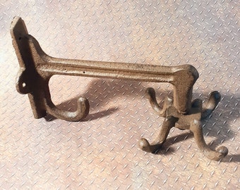 Sturdy Industrial Style Cast Iron Swivel Hook Fixture. Carousel Hook, Hat Hook, Coat Hook, Hall-Tree Hook, Rod Holder, Etc.