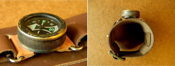 Antiqued Brass Steampunk Wrist Compass on Sturdy … - image 3