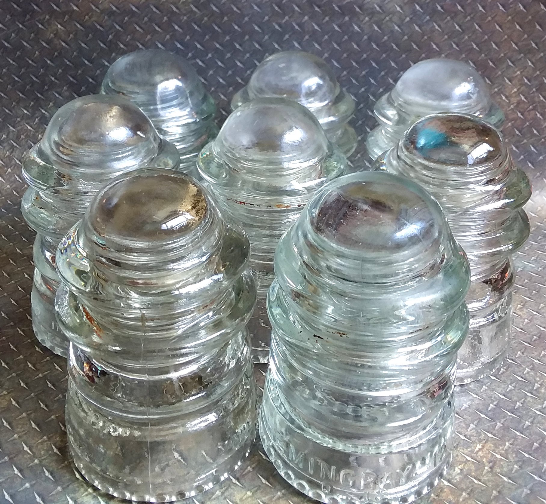 ⚡ Isolateur Haute Tension En Verre - Avec Capsule Métal - Vintage Industriel - Occasion