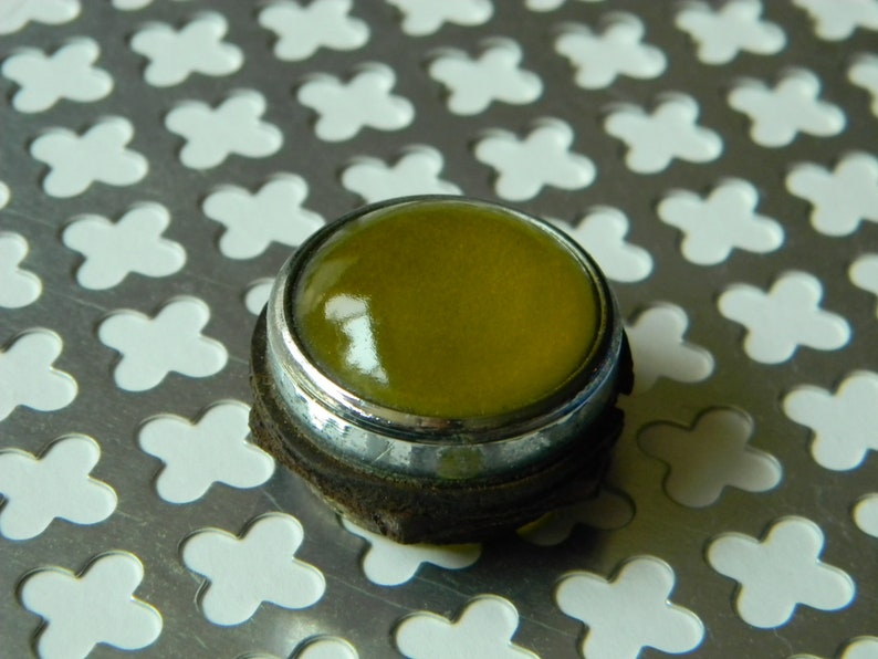 Beautiful Material for Makers and Crafty Steampunk Designers. Deep Yellow Glass Domed Lamp Cover Lens Pilot Indicator Lamp Cover Jewel