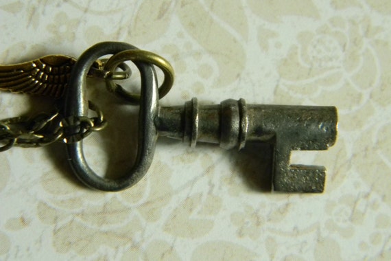 Petite Antique Key Pendant - Beautiful Old Key Re… - image 3