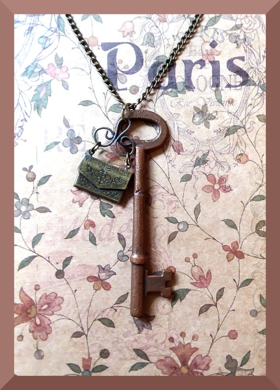 Lovely Antique Key Pendant. Beautiful Old Key Re-P