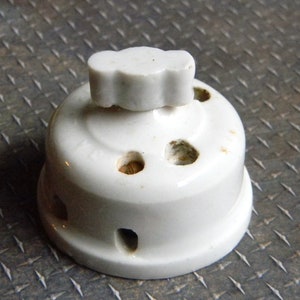 Antique Art Deco European Style Glazed Porcelain Rotary Switch. Very Good Condition. Tested Mechanically Good and Good Continuity. Only One!