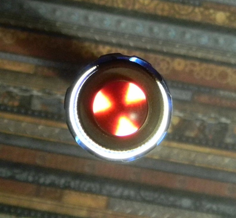 Radiation Symbol Great Crafting Part! Pilot Indicator Lamp Cover Jewel Cool Dimmable Red 3 Dot Glass Domed Lamp Cover Lens