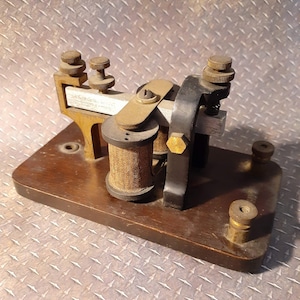 Rare Antique Telegraphy Equipment. Brass Telegraph Relay Sounder. Tested Functional. Good Condition. Late 1800&#39;s to Early 1900&#39;s.